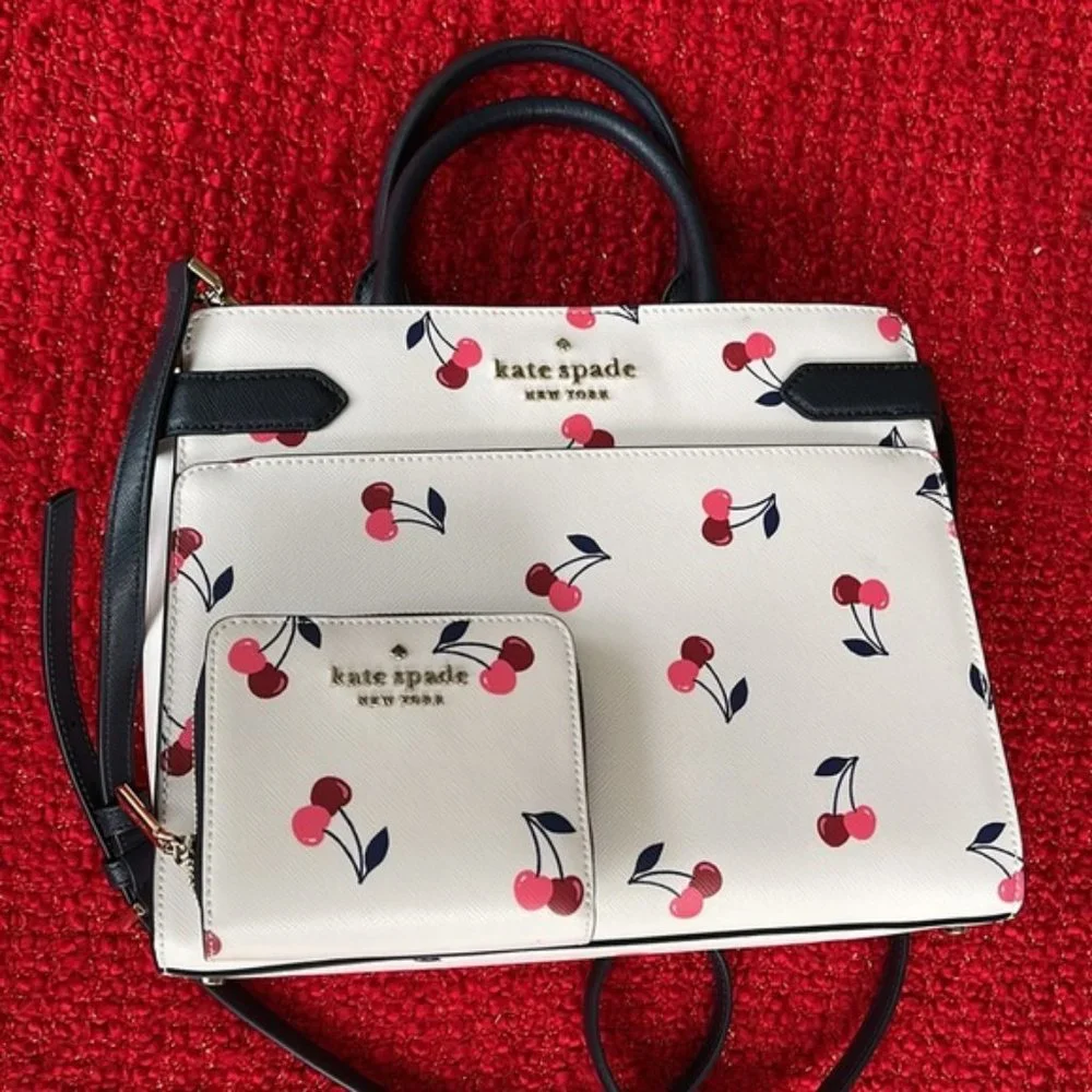 Kate Spade Staci Medium Satchel & Kate Spade Small Zip Around Bifold Wallet - Picture 1 of 16